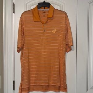 Adidas orange & white polo golf shirt size L